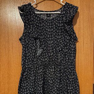 Black dress with small white flowers